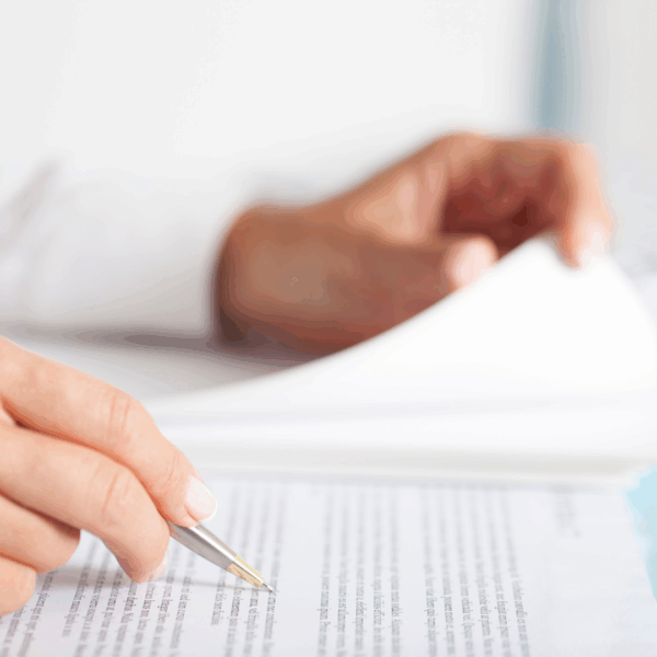 Filling out paperwork