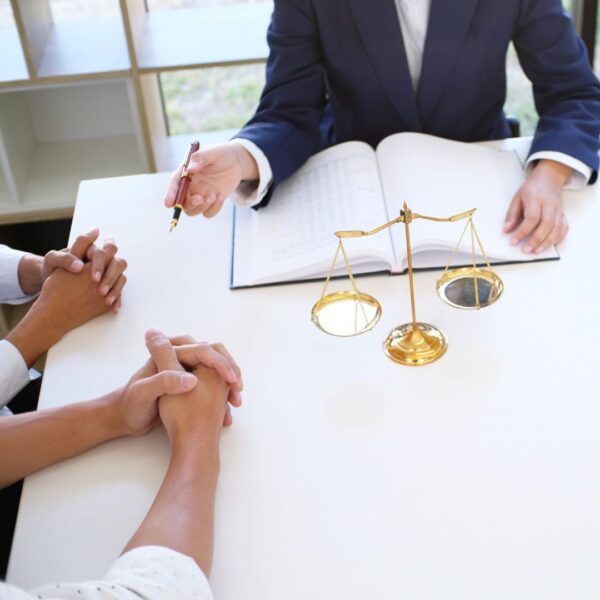 A legal professional offering legal counseling.